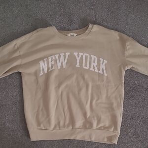 Beige 'New York' Graphic Sweatshirt